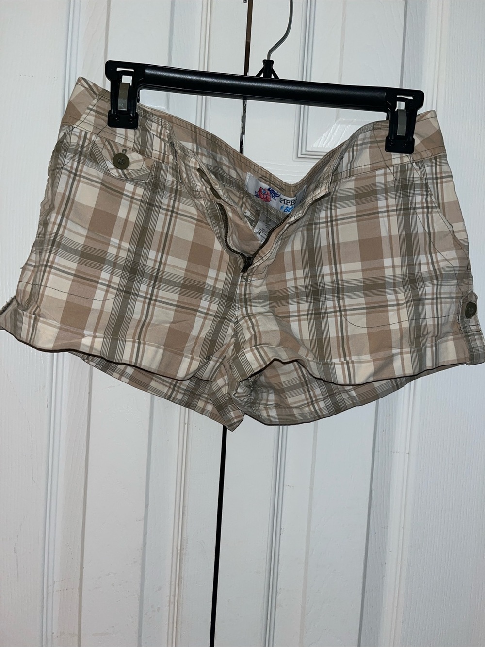 Piper & Blue Beige Plaid Bermuda Shorts
